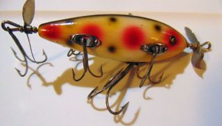 Heddon 6 Hook Vintage Fishing Lure - Strawberry Color 2