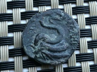 Pergamon,  Mysia 200 - 0 Bc Ae19 " Asklepios & Serpent " Ancient Greek Bronze Coin