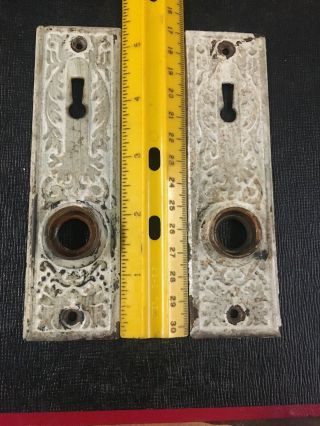 Set of 2 Vintage/Antique Victorian Brass Door Knob Back Plates 24 4