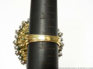 BIG 28ct Natural Emerald 6.  30ct Fine Diamond 18k Gold Ring 50 ' s Giant Statement 9