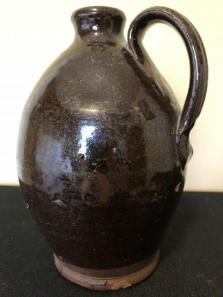 Antique Jug Red Clay Brown Glaze Glazed Small Jug With Applied Handle Stoneware