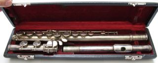 Antique Italian Silvered Boehm Flute Barlassina Giuseppe Milano