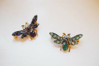 3 Day Listing Insect Bug Butterfly Fly Gold Sapphire Emerald Diamond 9ct
