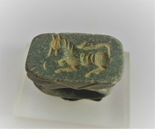 Ancient Near Eastern Stone Ring With Gazelle Intaglio