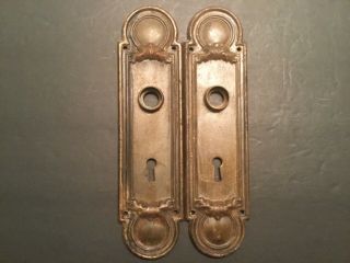 Antique Door Plates Old Ornate Metal Hardware -