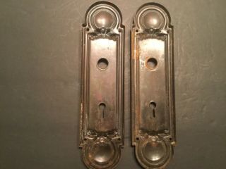 Antique Door Plates Old Ornate Metal Hardware - 2