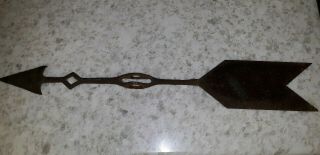 19thc Cast @iron Lightning Rod Weather Vane Directional Arrow