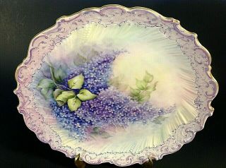 Vintage Scalloped Cabinet Plate.  Hand Painted And Signed Ruth Seeman.  10 3/8 "