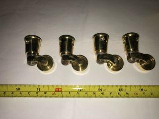 Brass Cup Casters,  3/4 Inch - Set Of 4