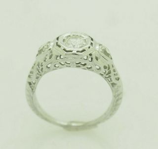 Estate 18K Gold 1.  00ctw G - VS2 Old - Mine Diamond w/Rose Cut Accent Engagement Ring 3