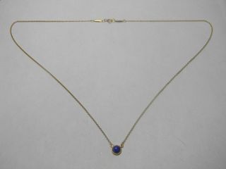 Tiffany & Co Peretti 18k Yellow Gold Lapis Lazuli Yard Necklace Pendant 18 "