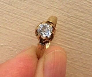 Victorian Yellow Gold Mine Cut Diamond Ring Engraved Sept 28,  1866 -.  60 Ct