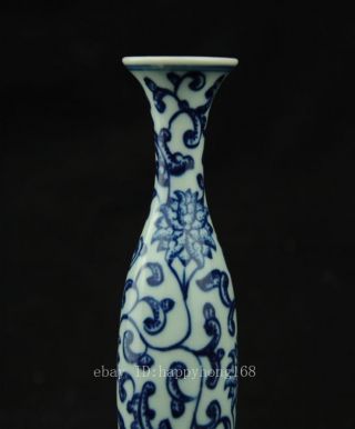 A pair Fine Chinese Blue and white porcelain vase painting flowers b02 2