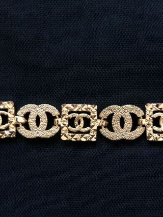 Gold Plated Ancient Egyptian Themed CC Logos Vintage Style Bracelet 2