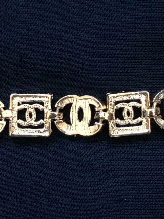Gold Plated Ancient Egyptian Themed CC Logos Vintage Style Bracelet 3