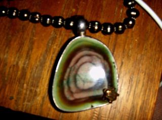STEPHEN DWECK One - Of - A - Kind AGATE S/S PENDANT w/ BEETLE Inscribed Signed Dated 3
