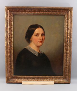 19thc Antique Charleston Sc Artist American Young Lady,  Portrait Oil Painting Nr