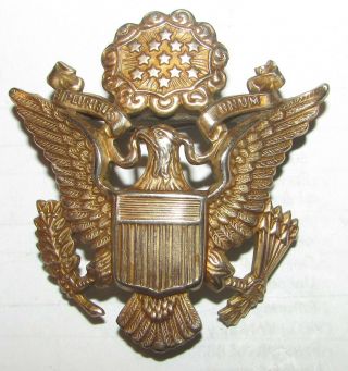 Rolled Gold Plate Meyer Ww1 Officers Hat Badge United States Army Air Service