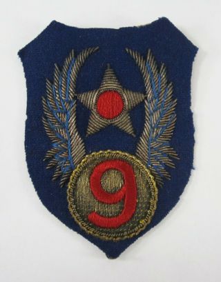 Wwii 9th Air Force Bullion Patch Us Army Air Corps Wool Felt 3.  5 "