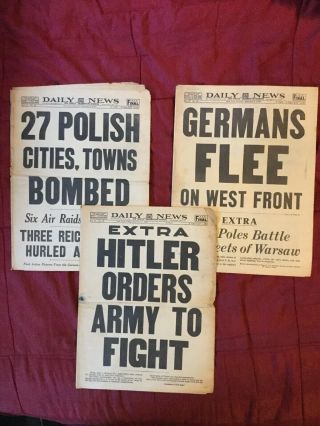 Start Of World War Ii - Nazi Germany Attacks Poland - 3 1939 York Daily News