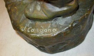 Large Rare Antique Jose Cardona Bronze Statue W/Foundry Mark Early 1900 6