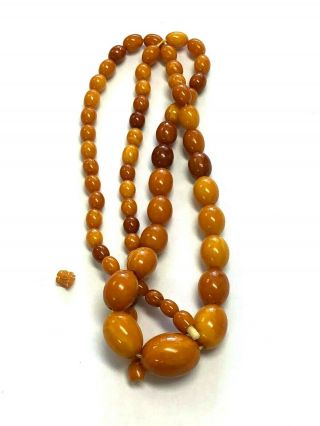 Antique Opaque Amber Beaded Necklace