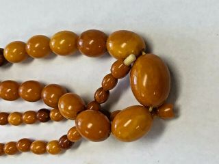 Antique Opaque Amber Beaded Necklace 2