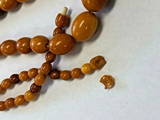 Antique Opaque Amber Beaded Necklace 3