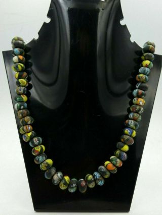 ANCIENT Roman Glass Beads Necklace Top Blue Aqua Color NO:1 - 12 3