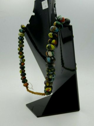 ANCIENT Roman Glass Beads Necklace Top Blue Aqua Color NO:1 - 12 5