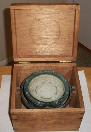 Vintage 1942 Lionel Corp Us Navy Wwii 4 " Boat Compass Model 2476 W/wood Box