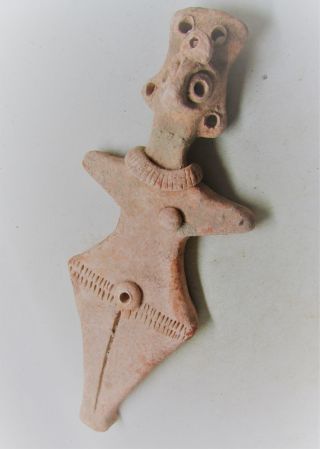Scarce Circa 1180 - 700bc Ancient Syro - Hittite Terracotta Fertility Idol