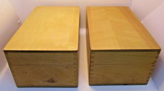 2 Napa Valley Psi Vintage Wood Oak Index Card File Filing Recipe Box Felt Bottom