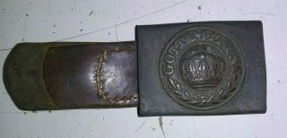 Old Vintage Antique Belt Buckle Wwi German Gott Mit Uns God Be With Us Military