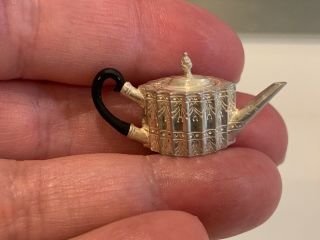 Miniature Dollhouse Artisan Obidiah Fisher Rare Sterling Coffee Pot Footed Tray