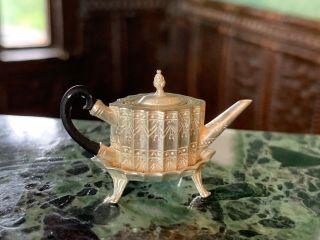 Miniature Dollhouse Artisan Obidiah Fisher RARE Sterling Coffee Pot Footed Tray 3