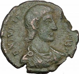 Julian Ii As Caesar With Globe & Spear 355ad Ancient Roman Coin I39072