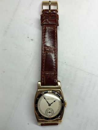 Rare Vintage Hamilton Piping Rock 14k Gold Wristwatch c.  1930s 11
