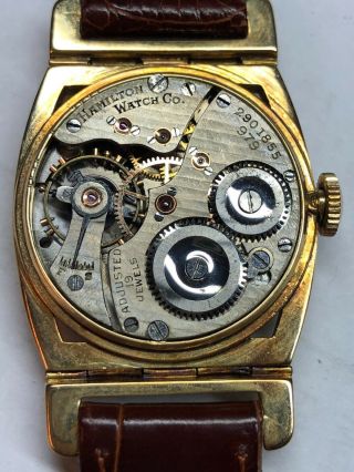 Rare Vintage Hamilton Piping Rock 14k Gold Wristwatch c.  1930s 5