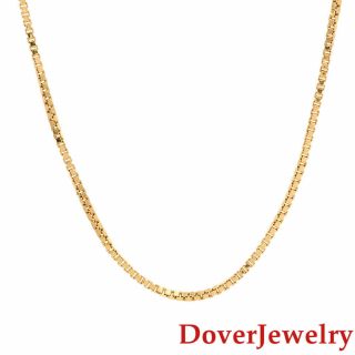 Italian Milor 18k Yellow Gold Box Link Chain Necklace Nr