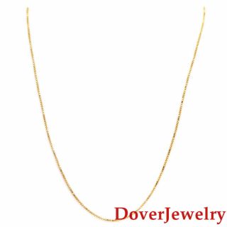 Italian Milor 18K Yellow Gold Box Link Chain Necklace NR 2