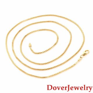 Italian Milor 18K Yellow Gold Box Link Chain Necklace NR 3