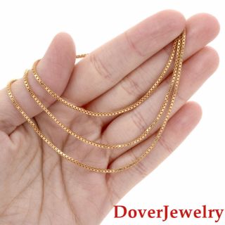 Italian Milor 18K Yellow Gold Box Link Chain Necklace NR 5