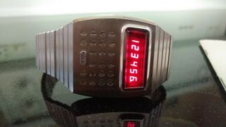 Pulsar Vintage digital Led Time Computer Watch calculator 6