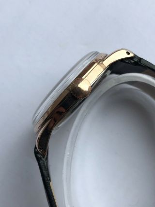 Vintage Very Rare Universal Geneve Triple Date Rose Gold Plated 9