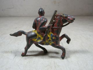 Vintage/Antique Barclay Manoil Lead Toy Indian On Horse With Rifle 3