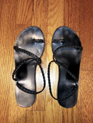 Ancient Greek Sandals Black Eleftheria Braided Sandal 36 6 Retails $150