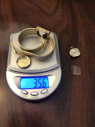 Vintage 14k Gold Ermaten 17 Rubis Incabloc Ladies Watch 35.  6g Scrap