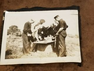 Wwi Us Navy Sailors Photos Shooting Dice Gambling With Chief 3x4 Rare