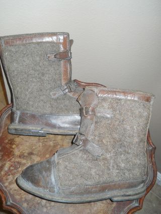 Ww 2 German - Eastern Front Cold Weather Boot Covers,  Hard To Find,  Maker Dated 1943